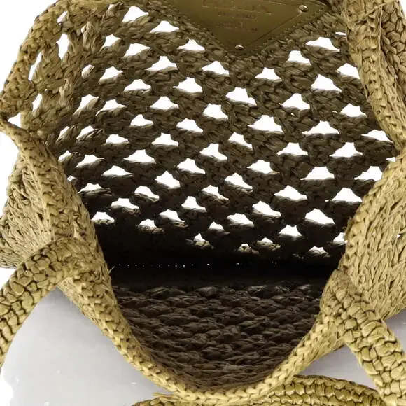 Prada Triangle Logo Tote Raffia Crochet #240260P13B - Picture 5 of 6